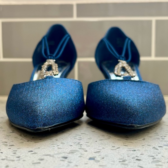 NEW Womens Blue Glitter Easy Street Moonlight Dance Flex Dress Shoes / Size 7 - Picture 4 of 12